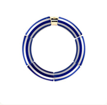 Charger l'image dans la galerie, Bracelet Pipoca Brasil Riviera cobalt à rayures