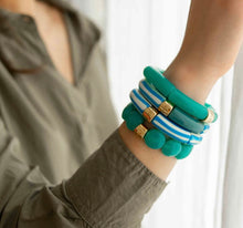 Charger l'image dans la galerie, Bracelet Pipoca Brasil Riviera Turquesa à rayures