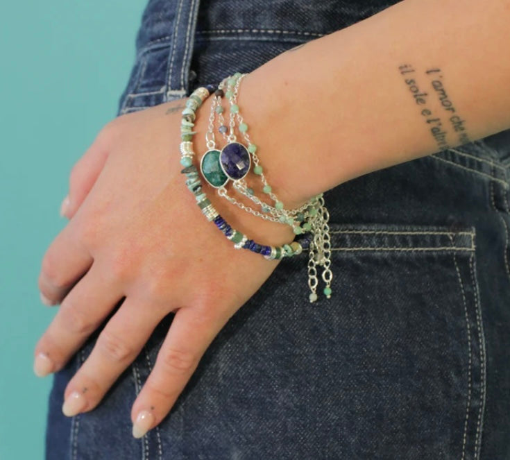 Bracelet heishi bleu Louise