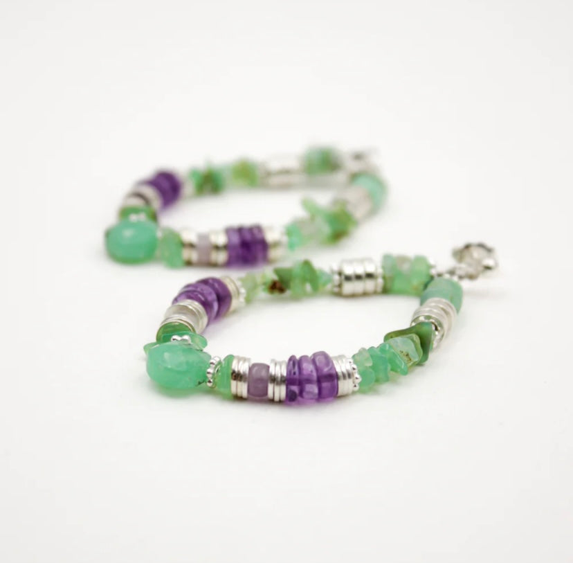Boucles d'oreilles heishi Flora