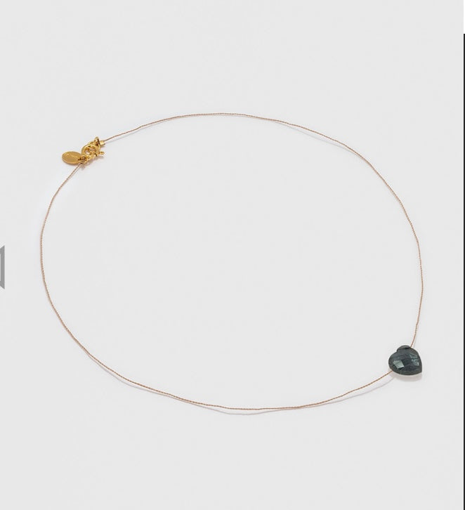 Collier goutte coeur labradorite