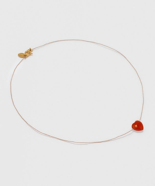 Collier goutte coeur cornaline