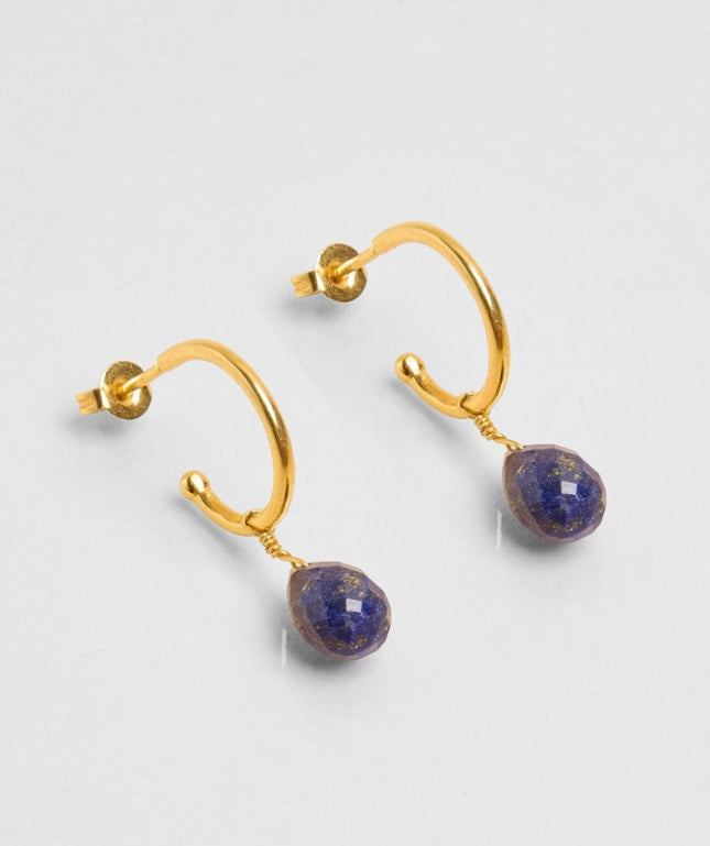 Créoles goutte lapis lazuli