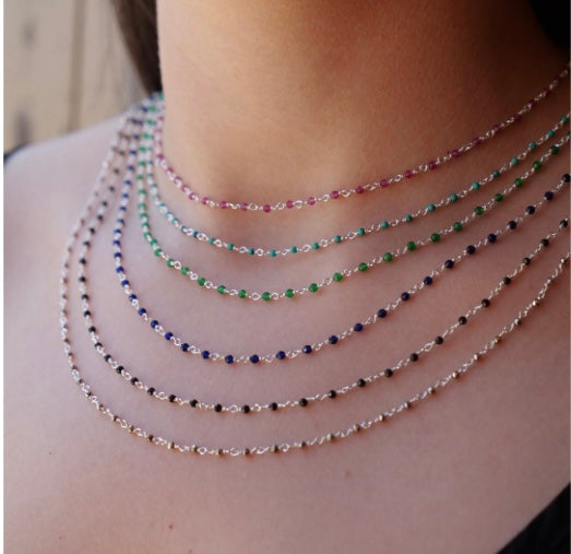 Collier Inde Argent pyrite