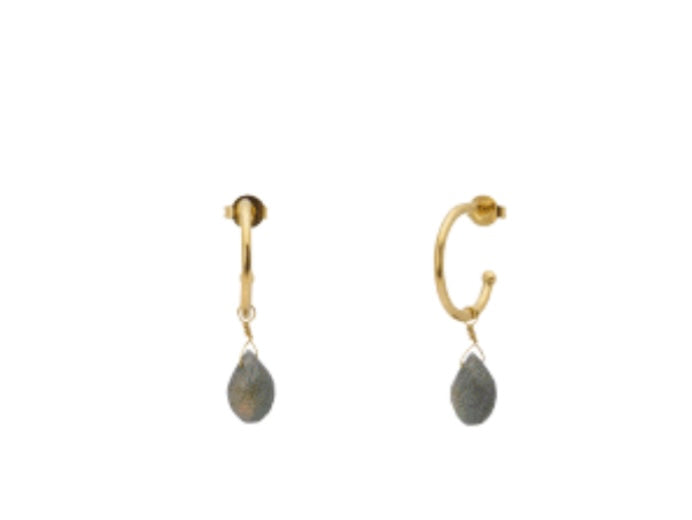 Créoles goutte labradorite