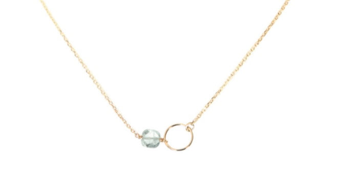 Collier Fidji argent aigue marine