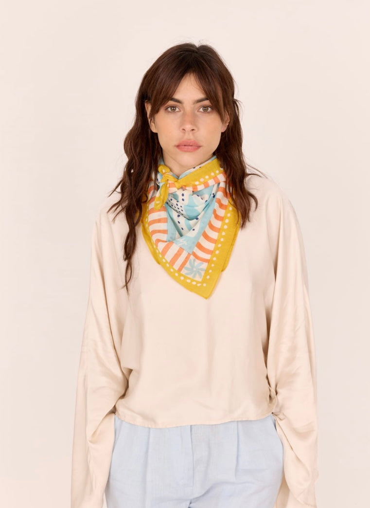 Foulard Liberté bleu