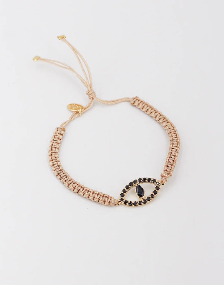 Bracelet Nazar beige / noir