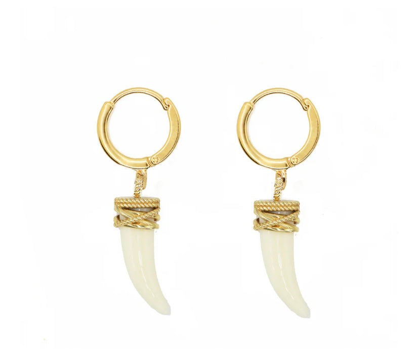 Boucles d'oreilles Tribu ivoire