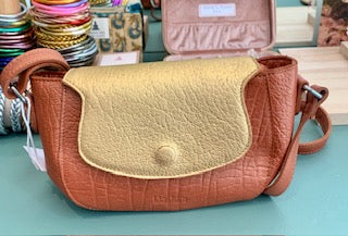 Sac Mathilde bicolore terracotta/doré