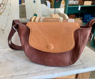 Sac Mathilde bicolore brun/cognac