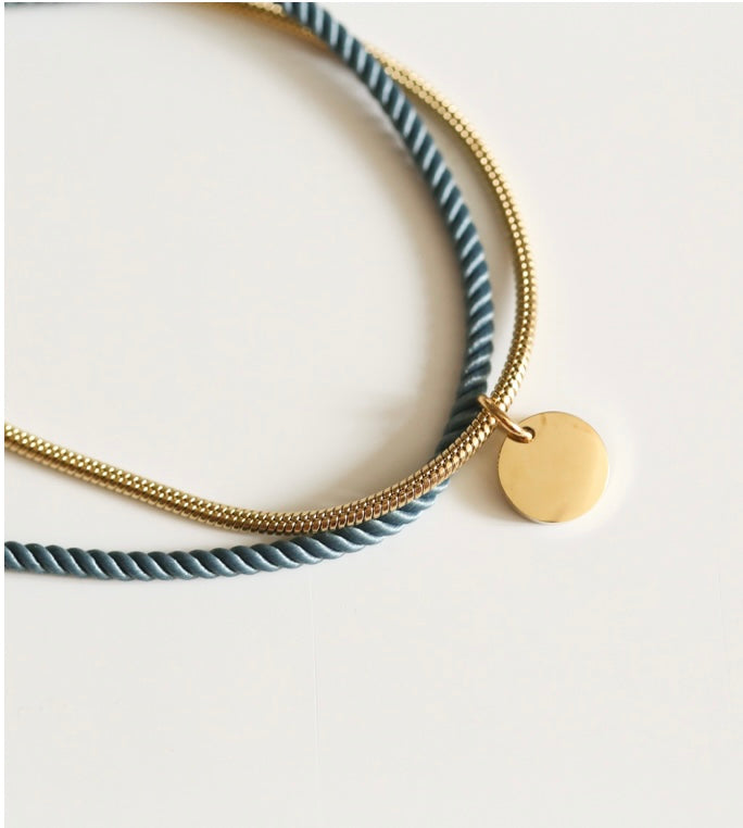 Bracelet/collier bleu atlantique