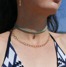 Charger l&#39;image dans la galerie, Bracelet/collier bleu turquoise pailleté

