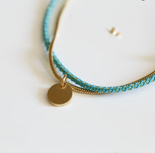 Charger l&#39;image dans la galerie, Bracelet/collier bleu turquoise pailleté
