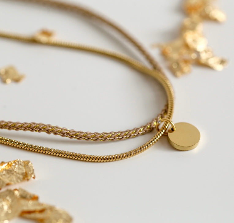 Bracelet/collier sable pailleté