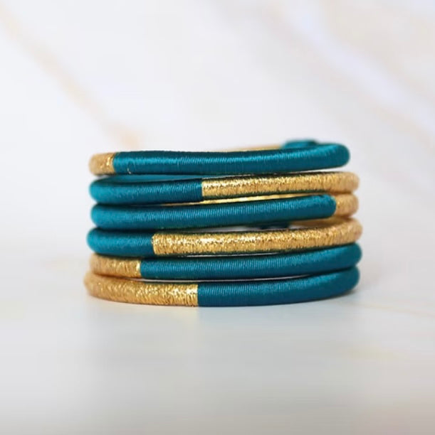 Jonc marocain Dahabi bleu oasis