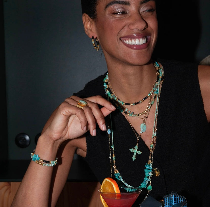 Collier long croix Alba