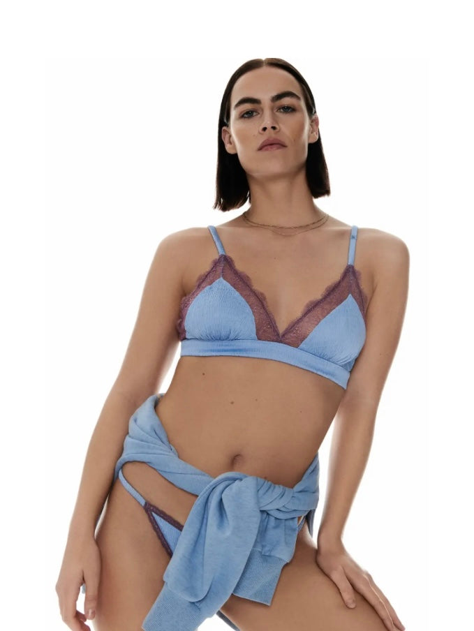 Bralette Love Lace bleu lavande