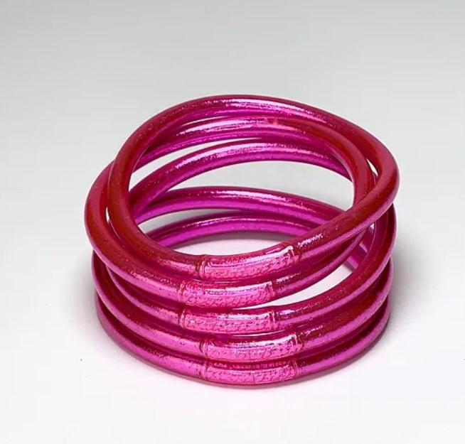 Bracelet bouddhiste rose fuchsia