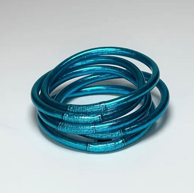 Bracelet bouddhiste bleu azur