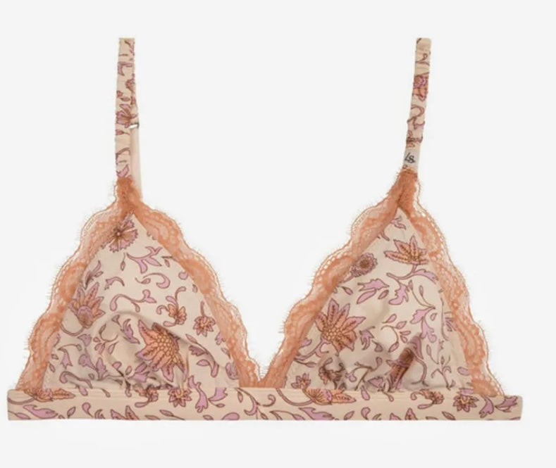 Bralette Filippa batik flowers mauve