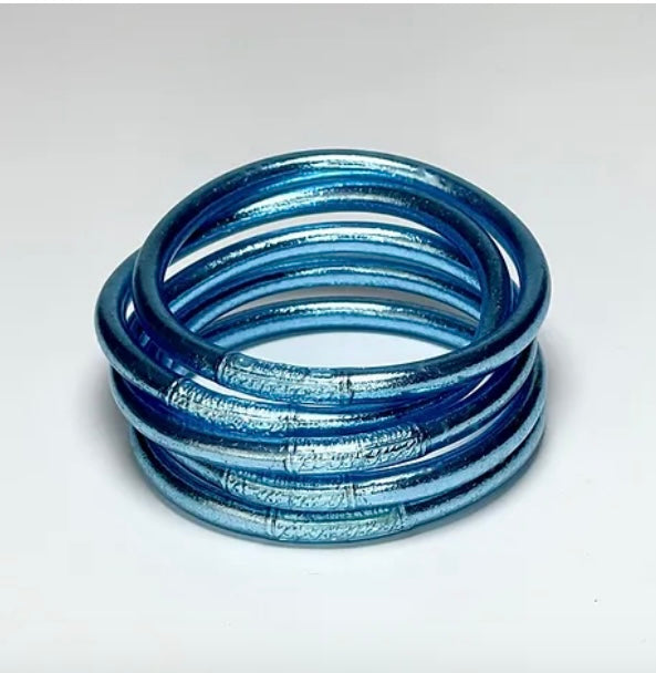 Bracelet bouddhiste bleu glacier