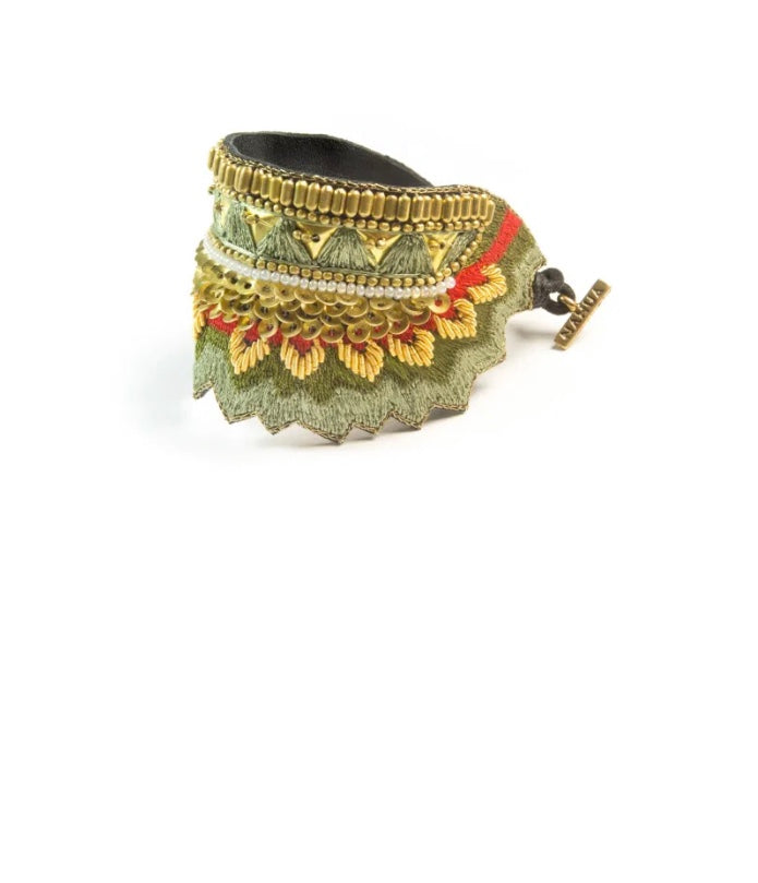 Bracelet Maheswari Mandarin/Green