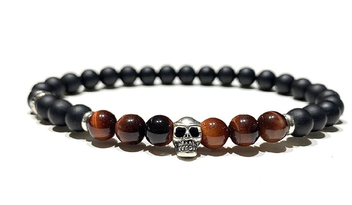 Bracelet Mini Skull Œil de Taureau Homme