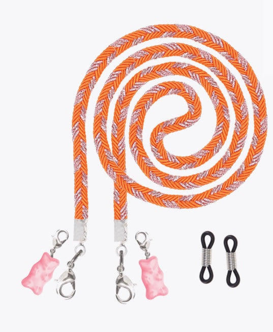 Cordon pour lunettes et masque rose