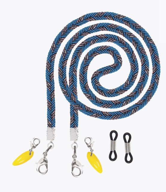 Cordon pour lunettes et masque bleu