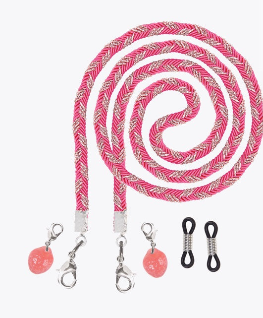 Cordon pour lunettes et masque rouge