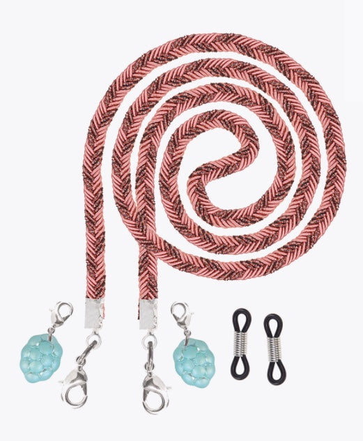 Cordon pour lunettes et masque vieux rose