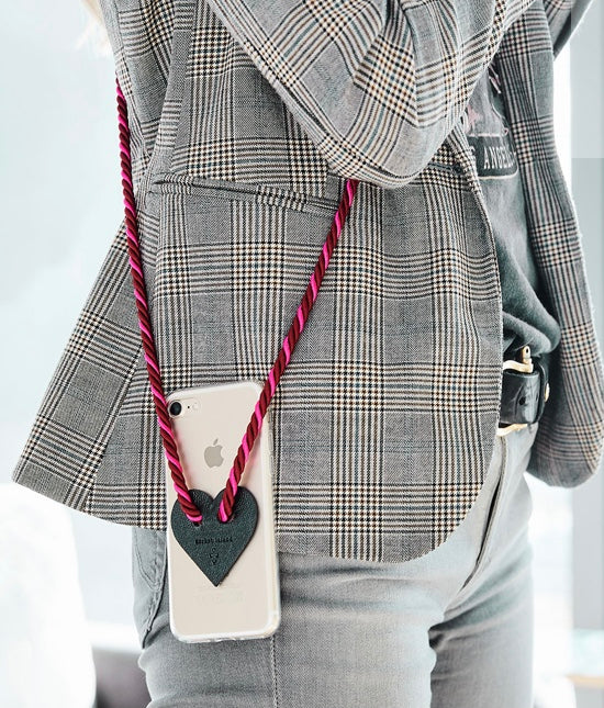 Cordon pour téléphone framboise